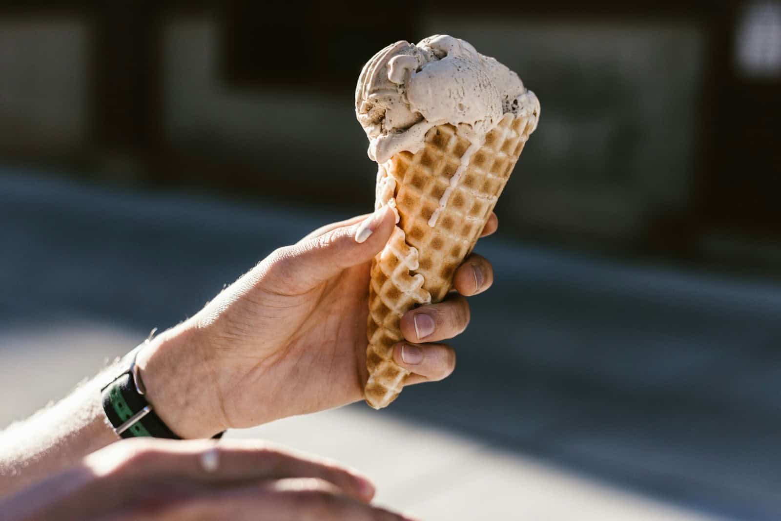 person holding icecream